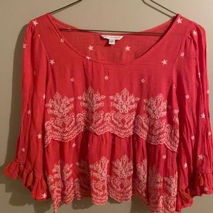 American Eagle loose fitting blouse, Color Melon, Medium